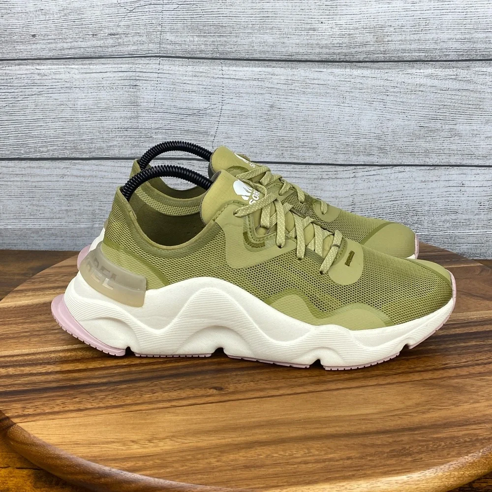 Sorel Kinetic Rnegd Float Olive Green Shoes NL4699-358 Women’s Sneaker Size 8